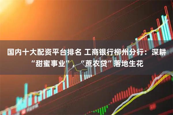 国内十大配资平台排名 工商银行柳州分行：深耕“甜蜜事业”，“蔗农贷”落地生花